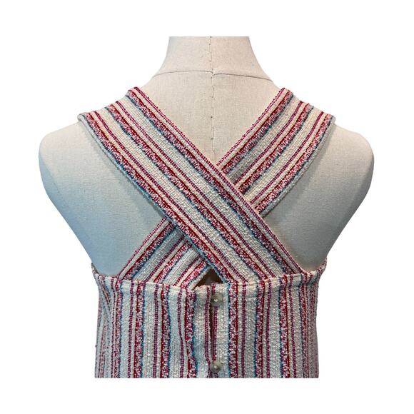 Madewell Shirt Womens Size XS Boucle Stripe Cross Open Back Tank Top - Picture 6 of 12